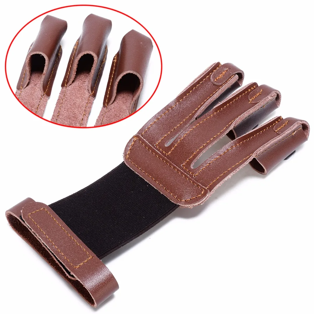 Защитная перчатка для стрельбы из лука с 3 пальцами|archery arrows|arrow bowleather archery glove |