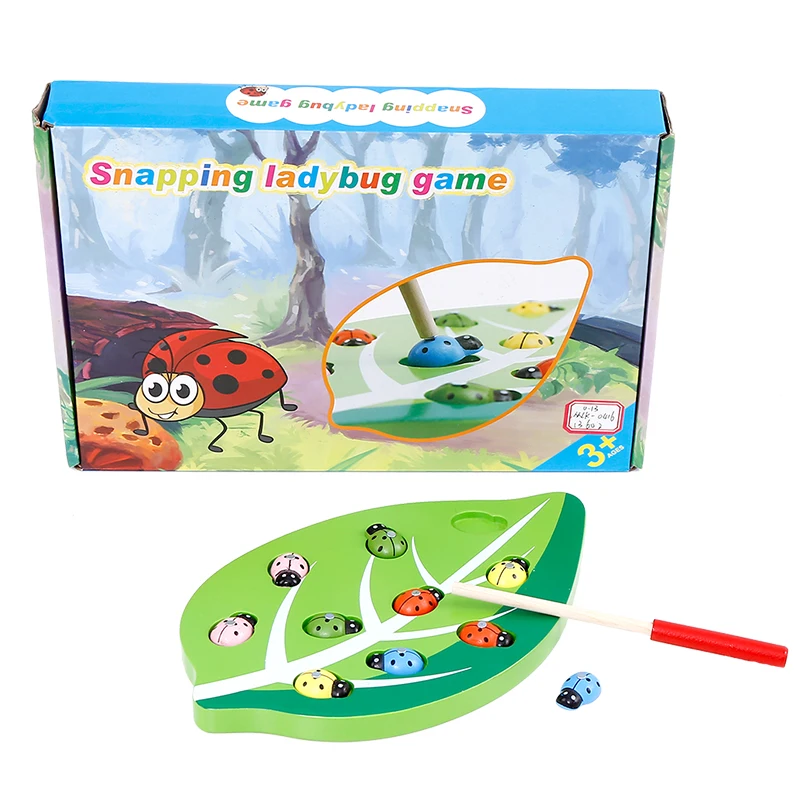 Early childhood education wooden magnetic worm game Baby games desktop parent-child interactive toy Hand-eye coordination | Игрушки и