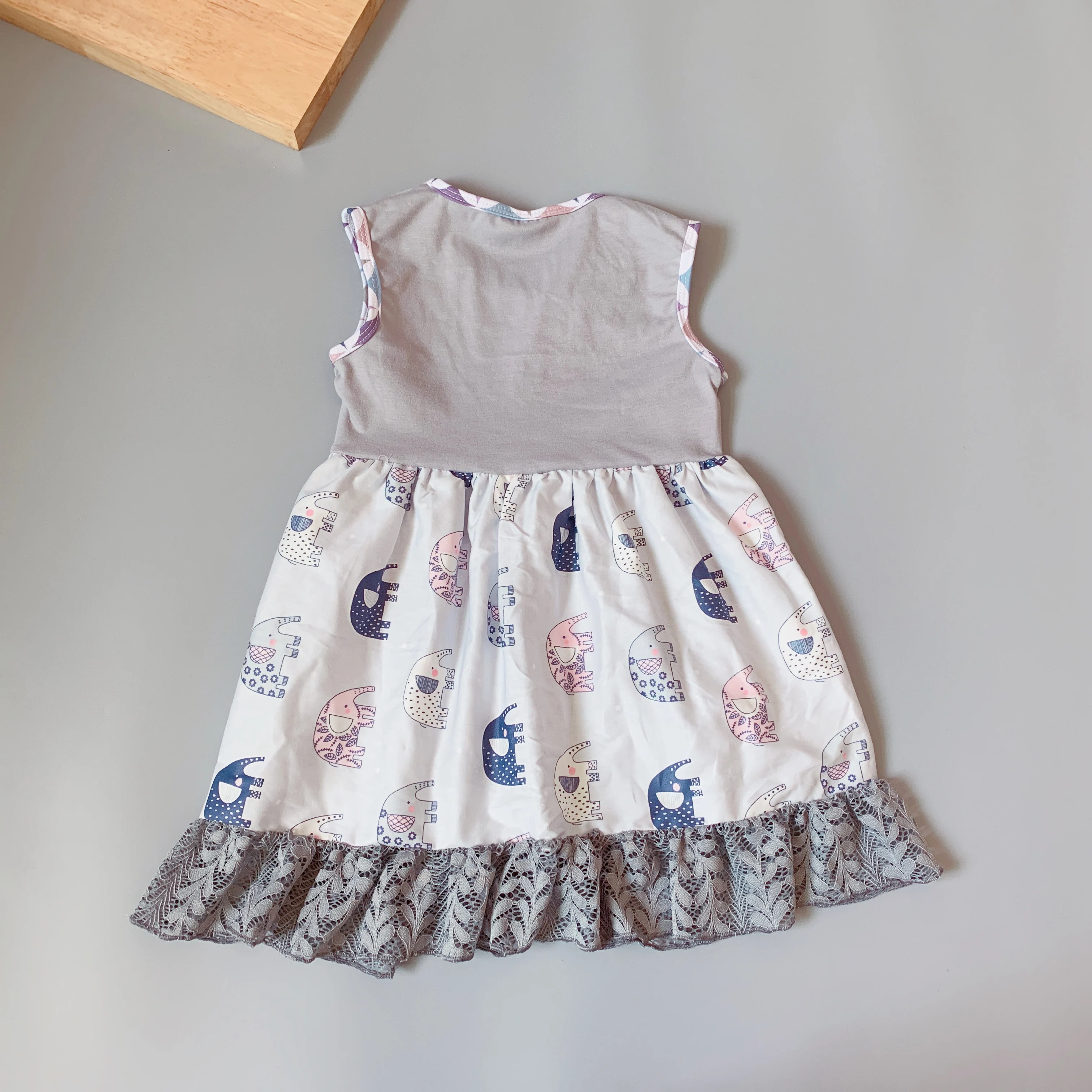 2019 NEW girl baby clothing Summer elephant pattern boutique Infants toddler Kids ruffles little princess dresses frocks | Детская