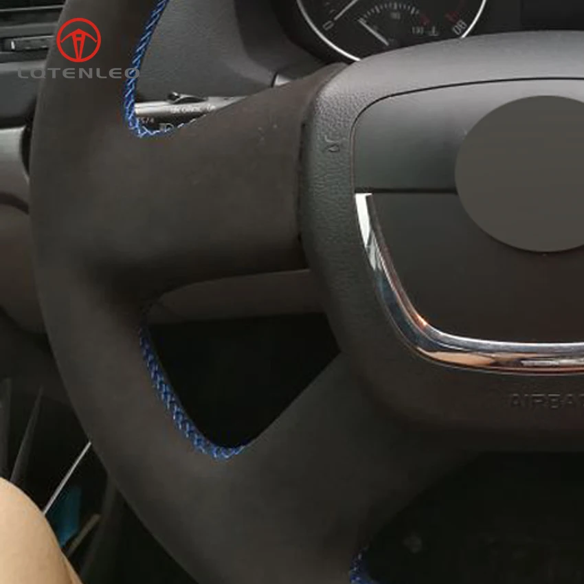 LQTENLEO черный замшевый чехол рулевого колеса автомобиля для Skoda Octavia Superb 2012 Fabia Skoda Octavia a 5 a5 2012 2013 Yeti 2009-2013