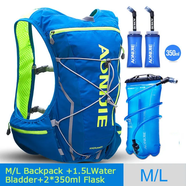 Blue M L 1.5L AONIJIE для мужчин и женщин 10л сумки для активного отдыха походный рюкзак жилет марафон для бега Велоспорт рюкзак на выбор бутылка для воды сумка - Цвет: Blue M L 1.5L