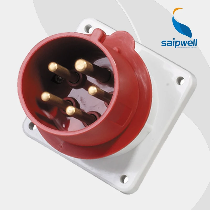 32A 400V 5P (3P+N+E) waterproof socket outlet 32 amp industrial plug wall mounted Splash Proof IP44 EN / IEC 60309-2 type SP821 |