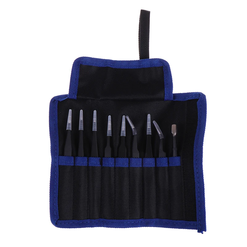 9 шт./компл. ESD пинцет из нержавеющей стали антистатические прецизионные пинцеты ремонтный