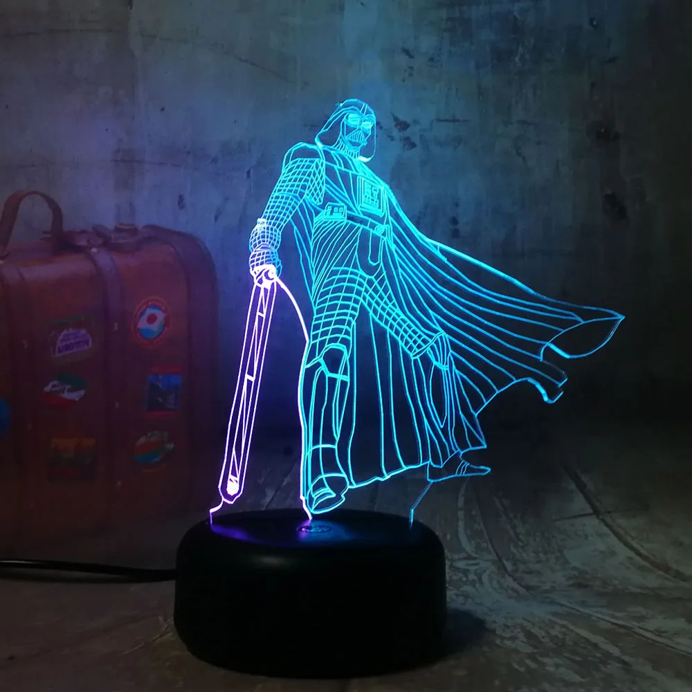 Смешанный двухцветный 3D Звездные войны серии RGB Новинка Светодиодный Ночник