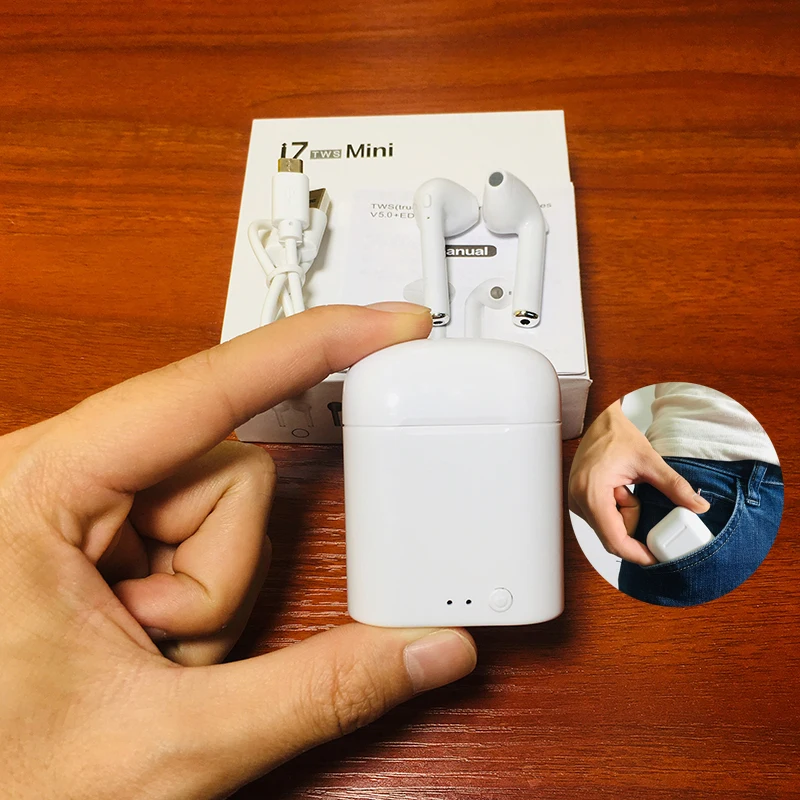 I7XminiTWS ушной раковины беспроводной Bluetooth 5 0 стерео con Мик коробка de carga 1: 1PKW1 чип