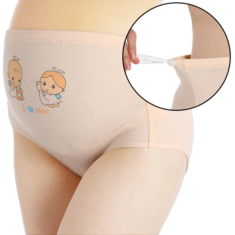 Хлопковые трусы для беременных с высокой талией нижнее Белье героями