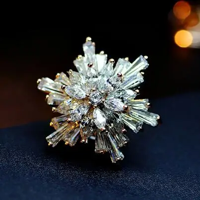 Новый фирменный дизайн рождественский подарок булавка для воротника со снежинками и кристаллами