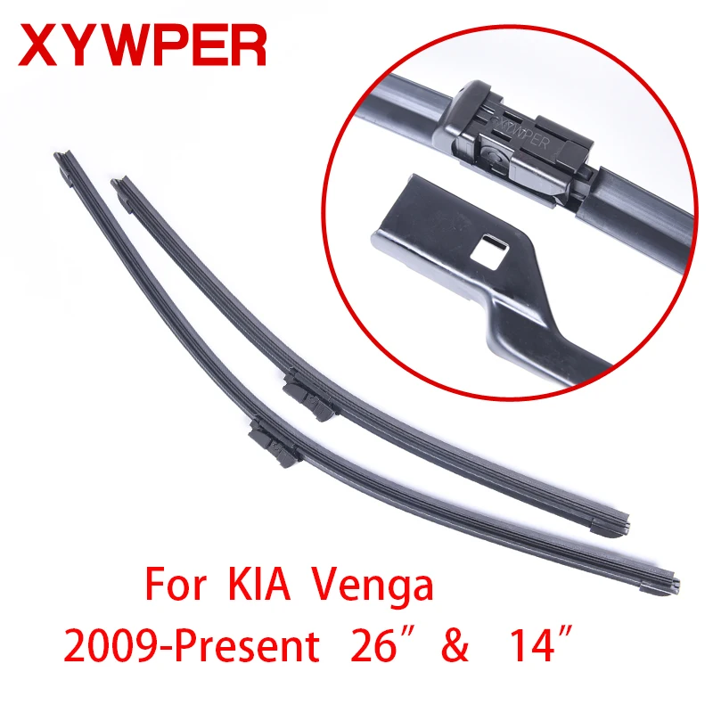 

XYWPER Wiper Blades for KIA Venga 2009 2010 2011 2012 2013 2014-2016 26"&14" Car Accessories Soft Rubber car windscreen wipers