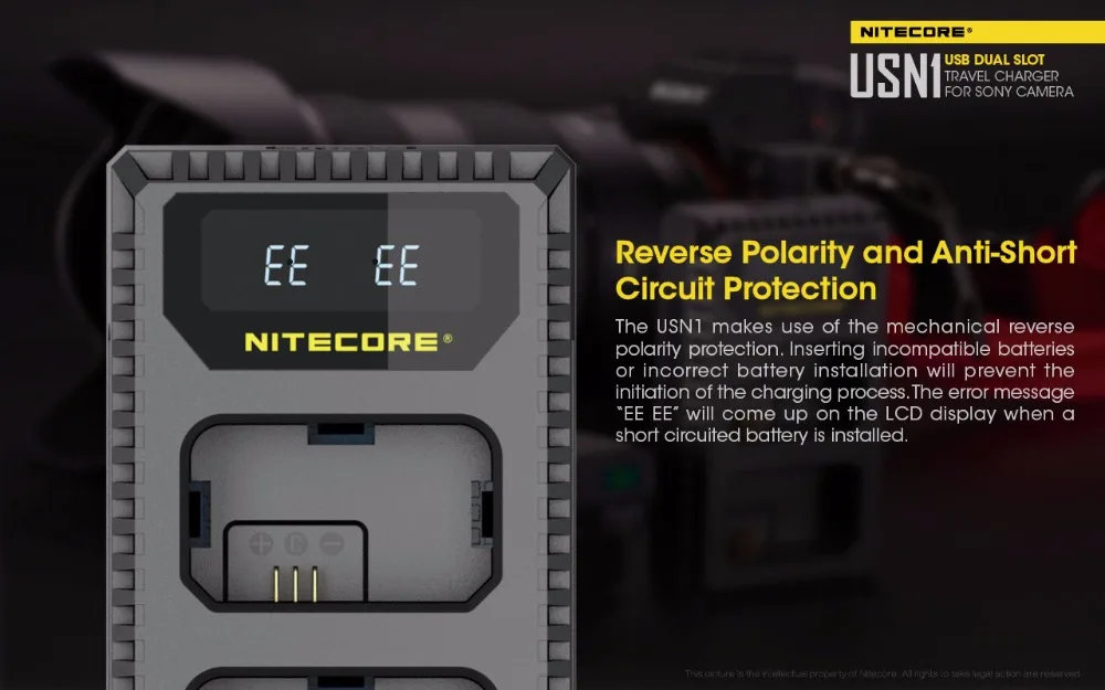 Nitecore путешествия Камера Зарядное устройство USN1 для sony NP-FW50.UNK1 для Nikon EN-EL14 EN-EL14a EN-EL15. UCN1 для Canon EOS LP-E6