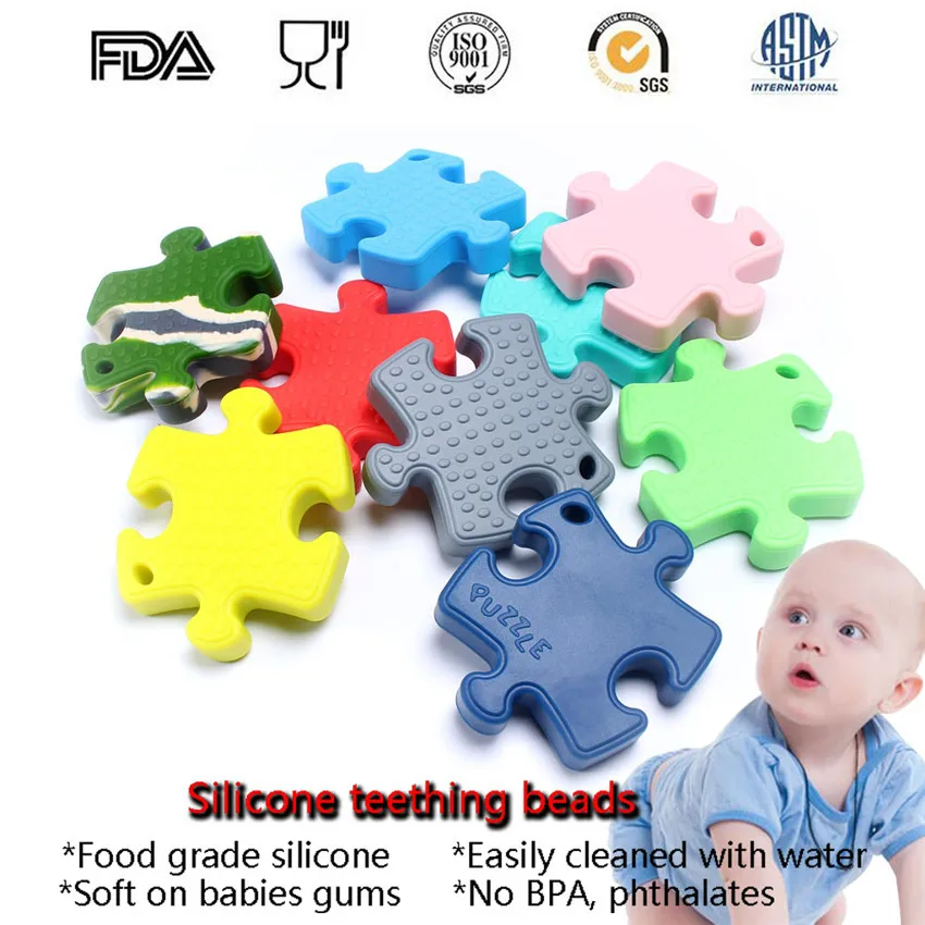 Новый дизайн пазл детская игрушка грызунок для прорезывания зубов ST5015|necklace