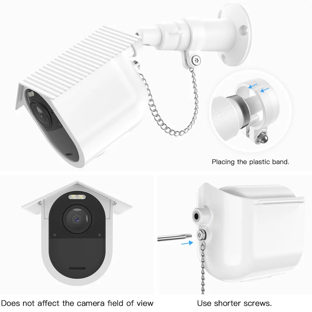 3 шт. настенный держатель для камеры Arlo Ultra/Pro 3 с водонепроницаемым защитным чехлом+ противоугонная цепь, Открытый регулируемый кронштейн