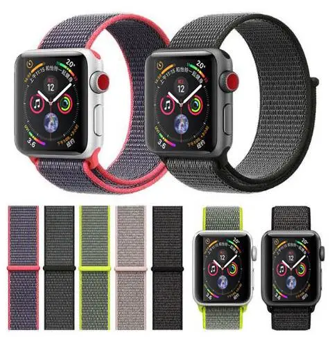 Красочные тканые нейлон ремешок для apple watch группа 38 мм 42 40 44 наручные часы Группа
