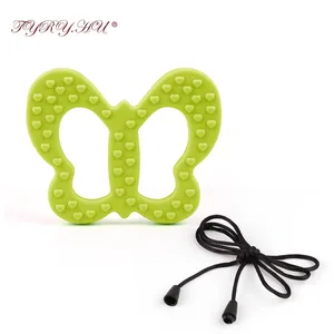 TYRY.HU 1 шт. силиконовый Прорезыватель для зубов в форме бабочки, детские игрушки для прорезывания зубов, зажимы для пустышки, подвеска из пищевого силикона, бесплатная доставка