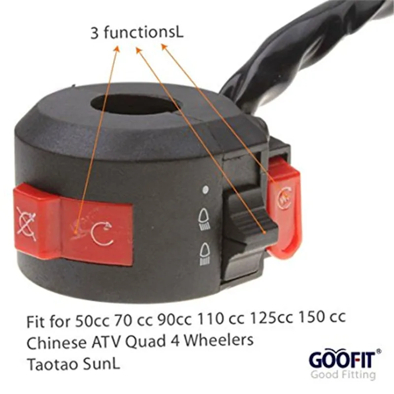 Left Switch в сборе для квадроциклов 50cc 70 cc 90cc 110 125cc 150cc Quad 4 Wheelers Taotao SunL Coolster I060-011 |