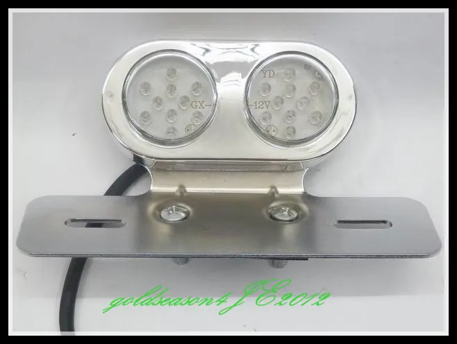 

Chrome LED MOTORCYCLE Bike Quad ATV Brake Running License Plate Tail Light Rear