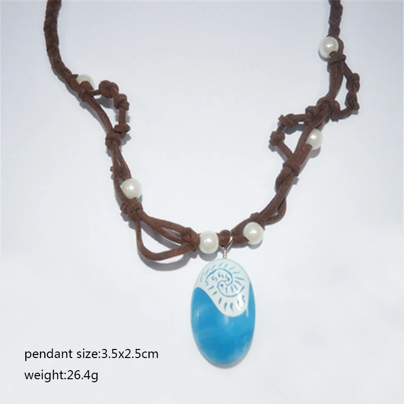 Полинезия принцесса Моана ожерелье Океан романтика Веревку цепи ожерелья синий