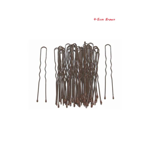 4.5cm brown 100 шт/лот модные женские аксессуары для волос шпилька 4,5 см 5 см 6 см волнистые u-образные волнистые шпильки черные металлические зажимы для волос - Цвет: 4.5cm brown