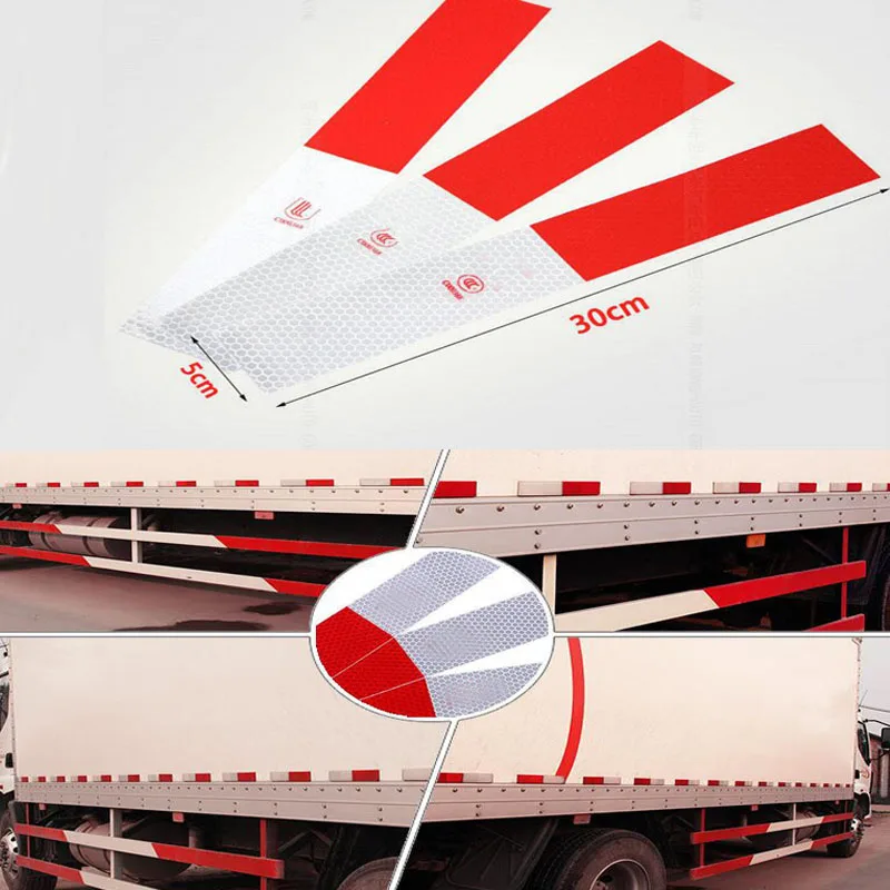 Rete 5x30 см Красная белая отражающая лента стикер безопасный Предупреждение ющий