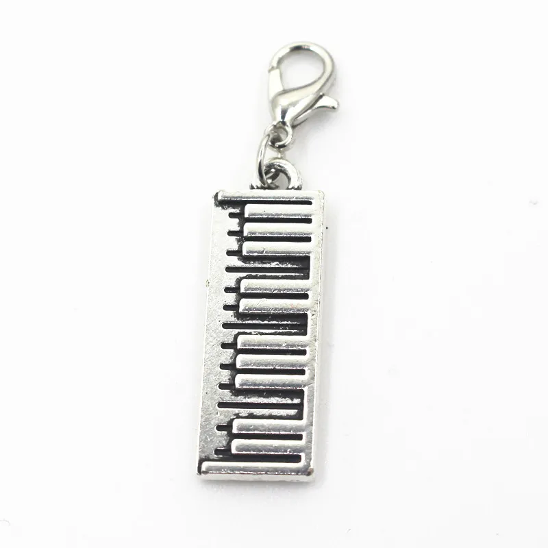 

Wholesale 50pcs/lot Sliver Piano Dangle Charms Lobster Clasp Charms Diy Jewelry Accessory Bracelets Necklace Hanging Charms