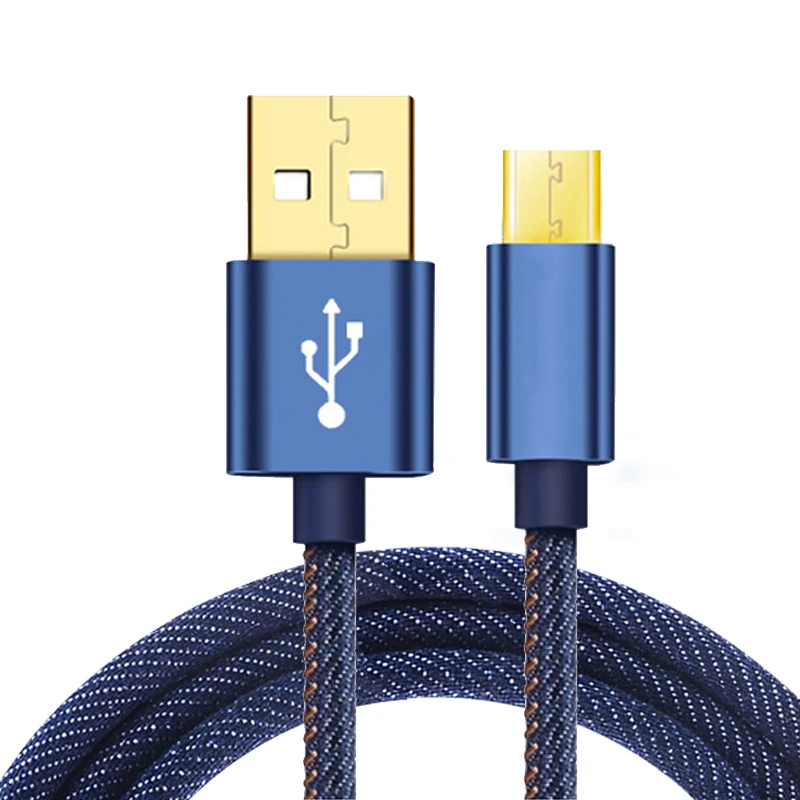 YILIZOMANA Lightning Micro type c-USB кабель джинсовый ковбойский стиль для передачи данных 1,2 м кабель для IOS Android - Цвет: Micro