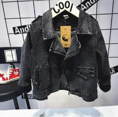Jacket Спортивный костюм для маленьких мальчиков на весну-осень комплект из 3 предметов, спортивные костюмы, комплекты детской одежды повседневная одежда джинсовая куртка+ футболка+ штаны - Цвет: Jacket