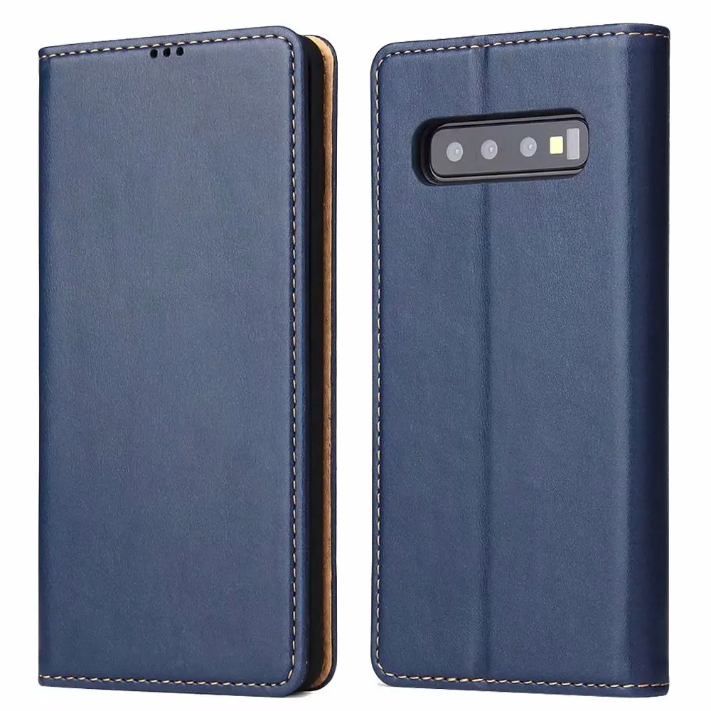 Blue Кожаные чехлы-книжки для samsung S10 чехол Galaxy S10 плюс Чехол для кошелька держатель для samsung Galaxy S10E чехлы-накладки Coque - Цвет: Blue