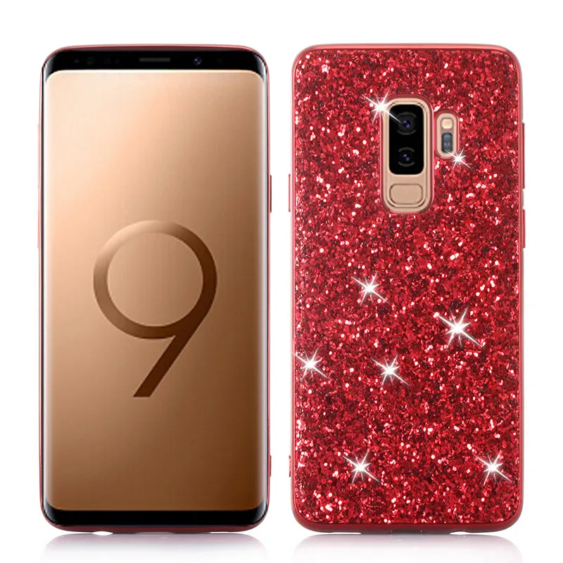 С сияющими блестками чехол для Samsung Галактики S10X S9 S8 Plus Роскошная обувь с