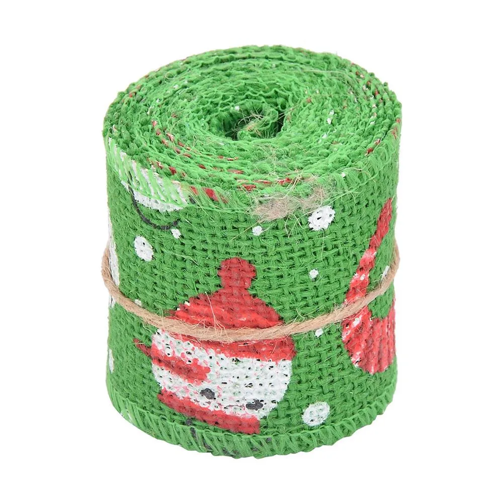 2 м Merry Christmas Baubles джутовая лента из мешковины для поделок в рулоне швейная подвесная домашняя декоративная Свадебная мультяшная DIY Украшение