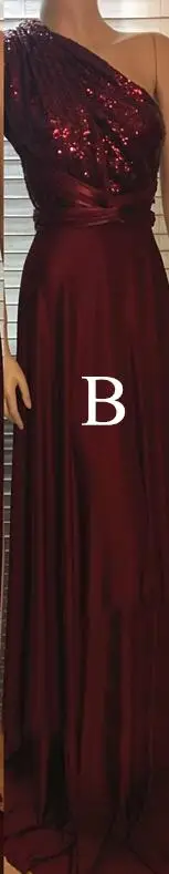 B Style In Burgundy Бордовые свадебные платья, расшитые блестками трапециевидные Длинные вечерние платья для женщин Sukienki Na Wesele Damskie - Цвет: B Style In Burgundy