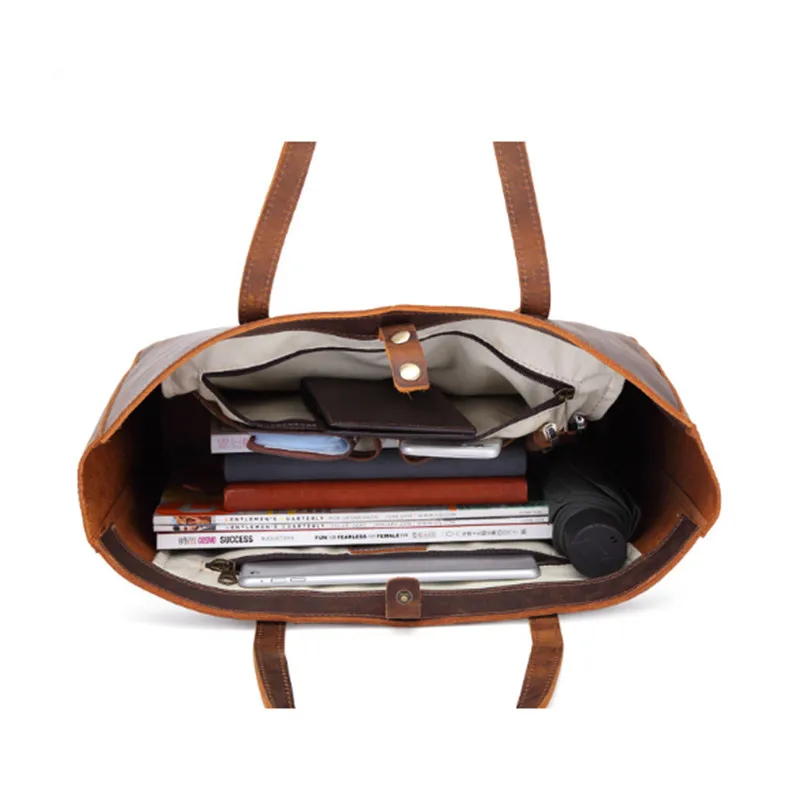 Ручная сумка в ретро стиле вместительная горизонтальная кожаная сумка|Сумки с