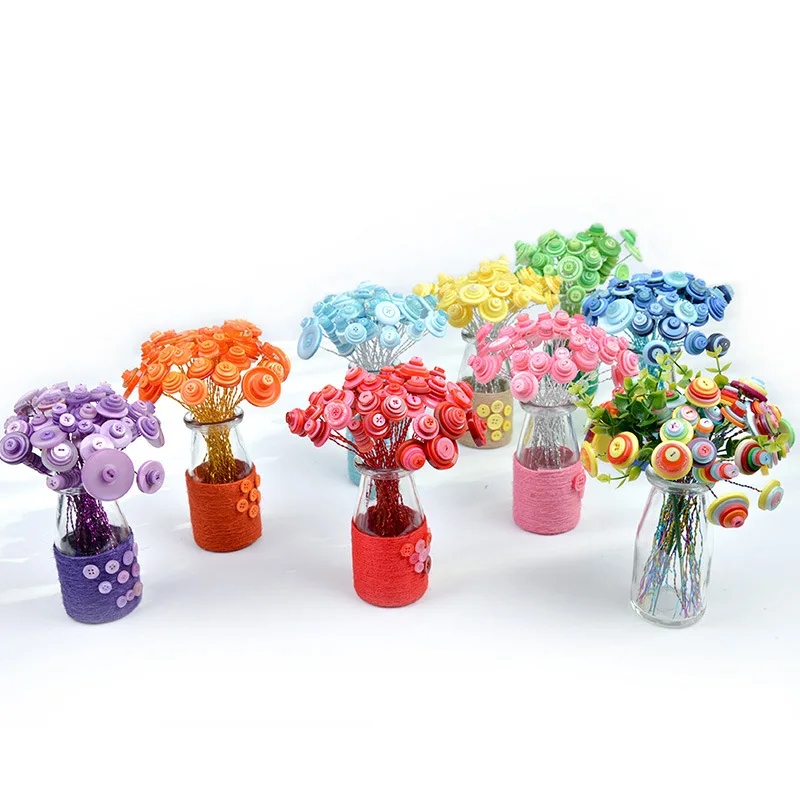 DIY Кнопка букет пуговицы ручной работы цветок Для детей в детском саду Сделай Сам