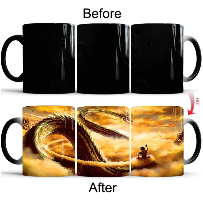 Whitelf Dragon Ball кружка теплочувствительная меняющая цвет кофейная кружка керамическая Волшебная чашка