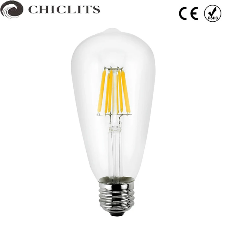 Chiclits Ampoule Светодиодная лампа Эдисона 2 Вт 4 6 E27 Vinatge 220 В ST64 Lumiere накаливания