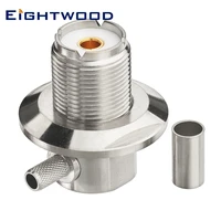 eightwood uhfso239 jack female right angle solder rf coaxial connector cb radio adapter so239 for lmr195 rg58 rg400 cable
