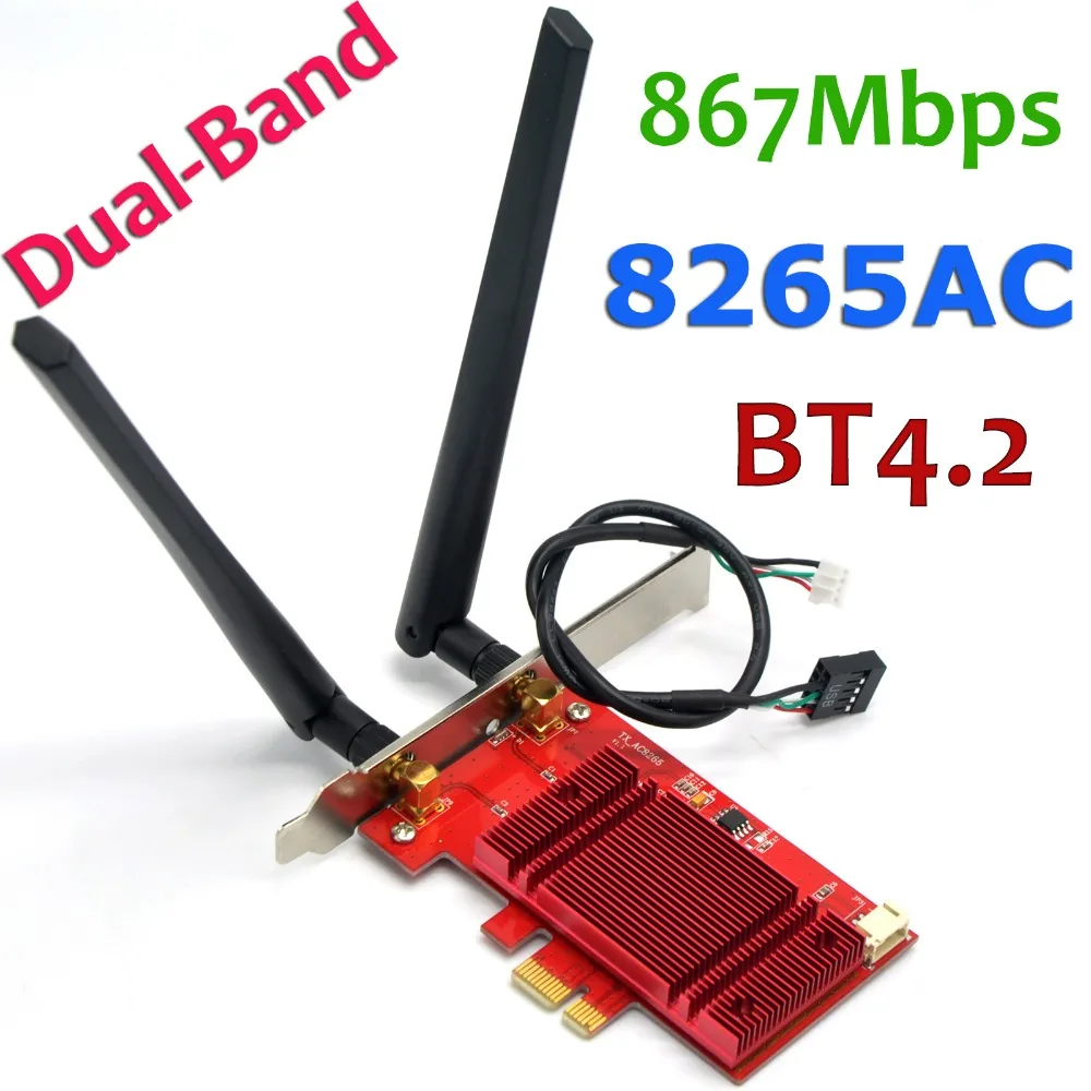 WTXUP для Intel 8265ac 802.11AC 867 Мбит/с 8265 беспроводной PCi E WiFi адаптер PCI Express настольная