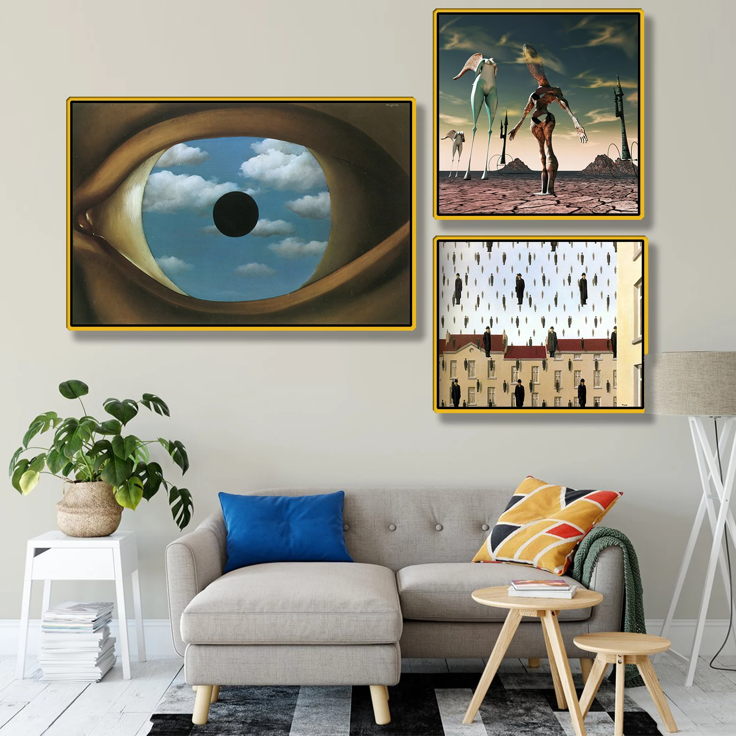 Картина на холсте Рисунок сюрреализма Rene Magritte винтажные постеры из крафт бумаги