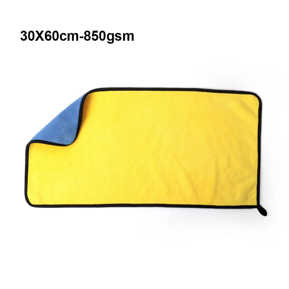 30X60cm-850gsm Супер абсорбент Автомойка Полотенца микрофибра; бархат кораллового цвета; автомобиля уход, полировка из толстого плюша для сушки оконные шторы в простом стиле из плотной ткани для очистки - Цвет: 30X60cm-850gsm