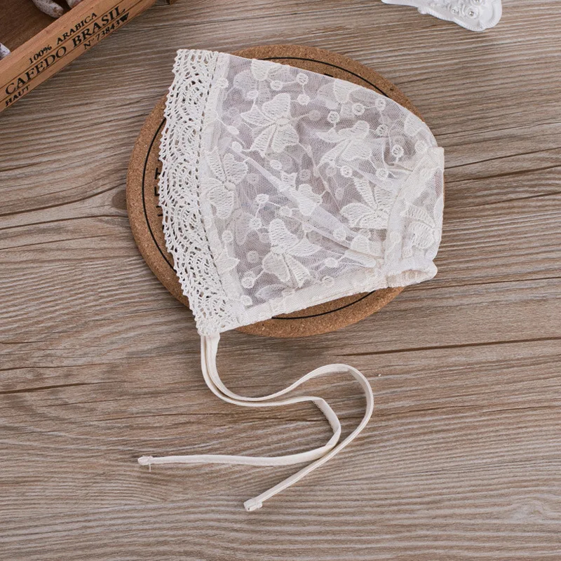 New Summer Breathable Baby Lace Flower Embroidery Court Hat Girls Cap Ties Princess Children Short Eaves Sun | Детская одежда и