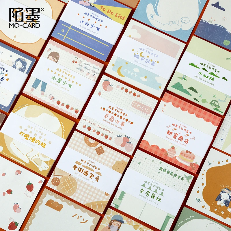 

Kawaii Series N Times Sticky Notes Cute Fruit Girl cat Memo Pad School Supplies Decoration Japanese Stationery