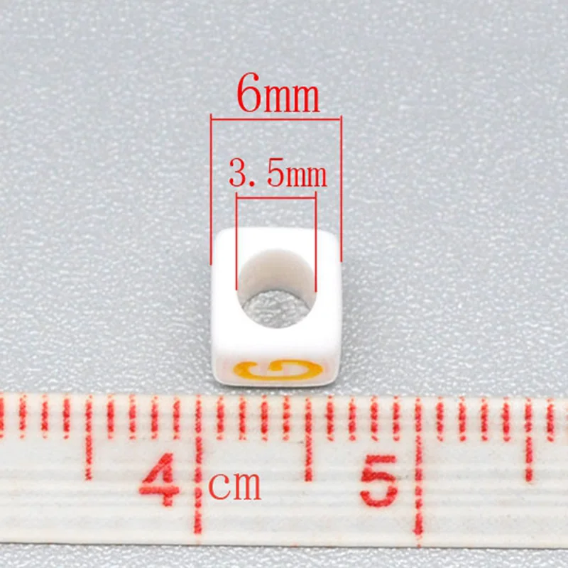 FUNIQUE 500PCs/lot Square Acrylic Beads For Jewelry Making White Cube Letter DIY Gift Color Findings 6mm | Украшения и аксессуары