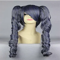 black grey mixed HAIRJOY зеленый Вокалоид Мику косплей парик две косы длинные кудрявые конские хвосты синтетические волосы парики для сахара Сливы Мерси от Overwatch - Цвет: black grey mixed