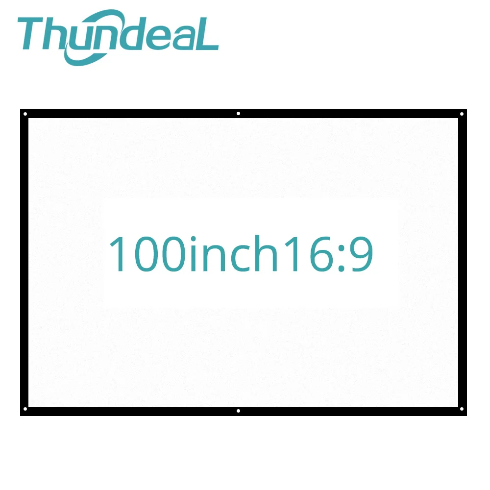 Thundeal 100 дюймов 16:9 Настенный проектор Экран пластиковые проекции матовый белый