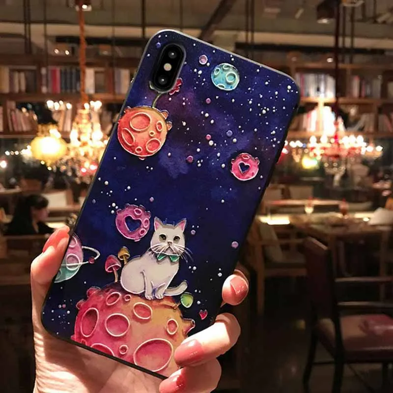 JIBAN Cat Planet чехол для телефона Honor Play 8x Magic2 huawei P10 Nova3 Nova3i мягкий из ТПУ с принтом