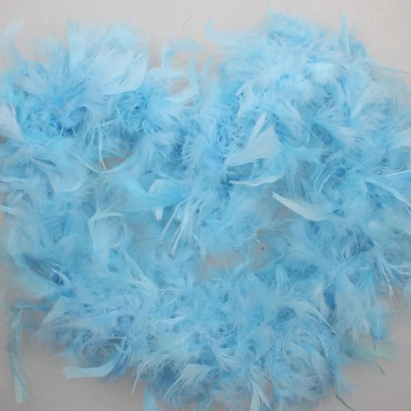 light blue 2 ярда/партия, аксессуары для одежды, турецкое перо, разноцветная полоска, пушистый боа с днем рождения, свадебные украшения, принадлежности - Цвет: light blue