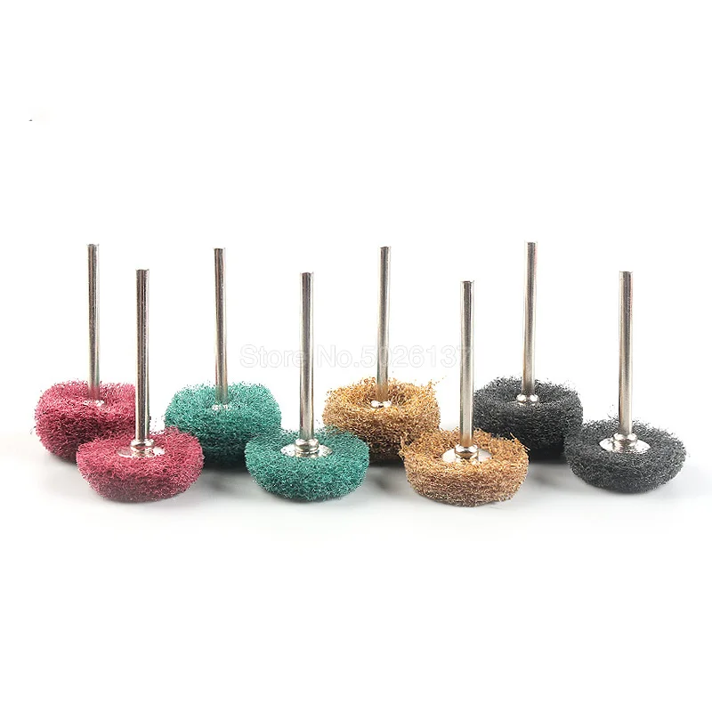 2 шт./лот мини щетка чистящая прокладка абразивные колеса нейлоновое волокно