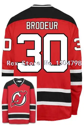 Дешевые мужские нью-джерси мартин бродо # 30 хоккей джерси главная красный