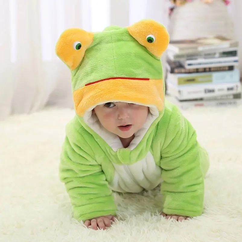 С капюшоном Комбинезоны для малышек комбинезон 0-3 лет пижамы для мальчиков и девочек с рисунками зверей из мультфильмов мягкие зимние пижамы одежда Брелоки и ремешки для телефонов