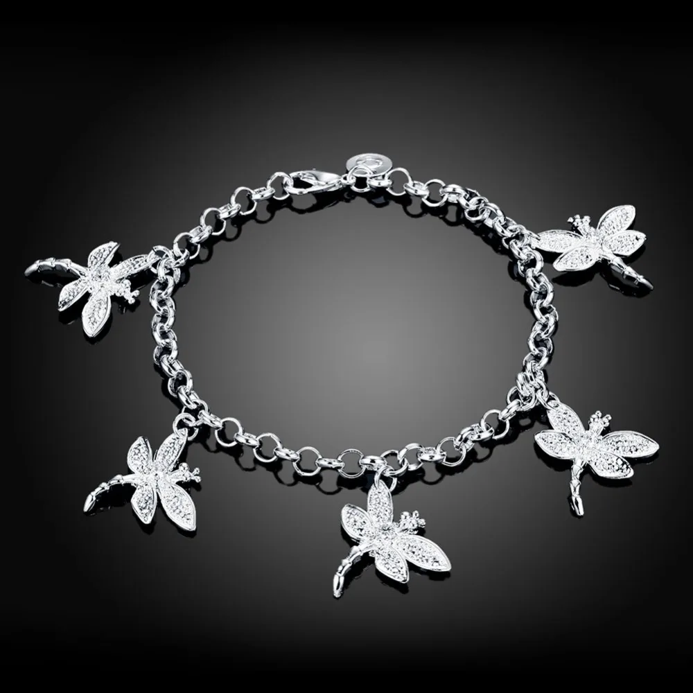 EPICFEAT Посеребренная Dragonfly Подвески Браслеты и Женщины Ювелирные Изделия H092|pendant