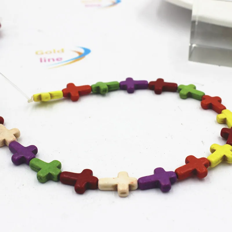 

Colorful Cross Natural Loose Stone Fit Jewelry DIY making
