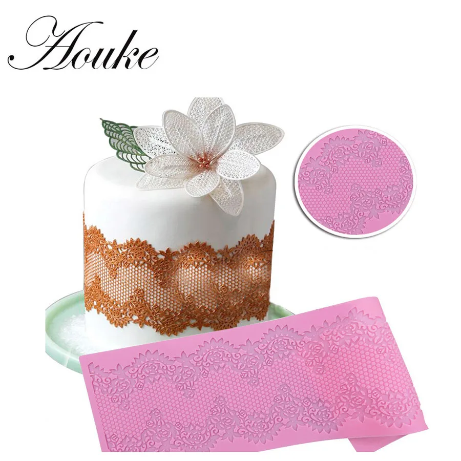 1 шт. большой размер форма цветов для торта кружевная инструменты украшения силиконовая помадки силиконовые